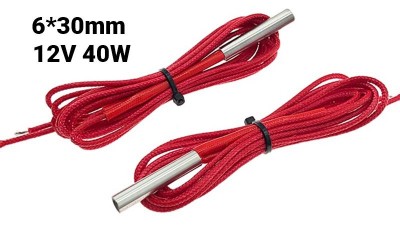 Нагрівач керамічний 12V 40W для 3D-принтера 6*30mm (16241)