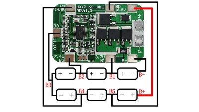 Плата захисту шуруповерта BMS Li-Ion 25.2V 22A (16258)