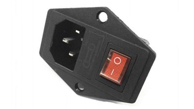 Роз'єм живлення силовий з вимикачем розетка з вимикачем 47*37мм (16302)