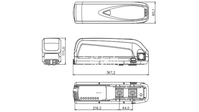 Корпус батарея для електровелосипеда Li-Ion 48V 13S 65*18650 (16420)
