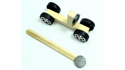 STEM-конструктор механічний рухомий візок , що приводиться в рух силою притягання чи відштовхування магнітів  (16467)