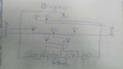 Плата для акумулятора шуруповерта BMS Li-Ion 4S 14.4V 30A (16508)