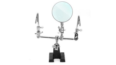 Тримач з лупою і двома крокодилами ZD-10D третя рука (16527)