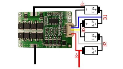 Плата захисту акумулятора ферум LiFePo 12.8V 4S 20A з балансуванням (16589)