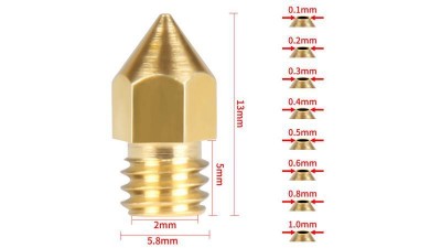Сопло для 3D-принтера під MK8 нитка 1.75мм 0.1мм (16597)