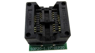 Адаптер ZIF для програмування OTS20 1.27mm SOP20 to DIP20 (16599)