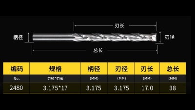 Фреза двозахідна 3.175*17мм 2480 (16663)