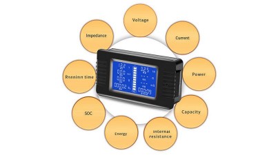Ватметр постійного струму тестер батарей Peacefair PZEM-015 300A (16670)