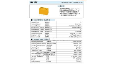 Електромагнітне реле HK19F-DC3V-SHG 3V (16690)