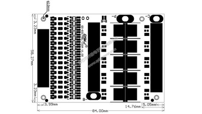 Плата захисту літієвий акумулятор BMS плата LiFePo 13S 50A with balance (16695)