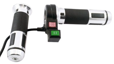 Універсальна ручка газу велосипеда з перемикачем і кнопкою сірий комплект (16703)