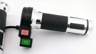 Універсальна ручка газу велосипеда з перемикачем і кнопкою сірий комплект (16703)