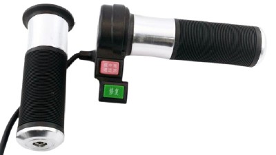 Універсальна ручка газу велосипеда з перемикачем і кнопкою сірий комплект (16705)