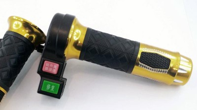 Універсальна ручка газу велосипеда з перемикачем і кнопкою золотий комплект (16708)
