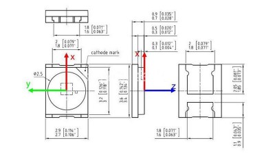 Світлодіоди LED 2835 6V 1W warm 135Lm 10шт (16747)