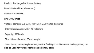 Акумулятор LiIon Panasonic NCR18650B 3400mAh 3.7V (16787)