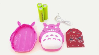 Power Bank дитячий 5V 7800mAh з акумуляторами 18650 рожевий (16932)