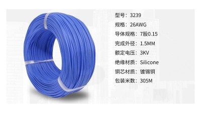 Монтажний кабель силіконовий 26awg UL3239 1.5мм 180С білий 1м (16981)