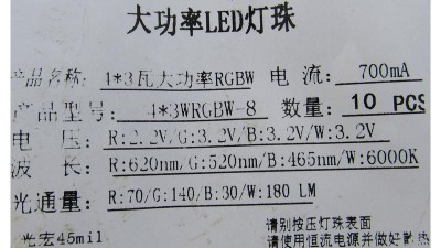 Світлодіод RGBW 4*3W 6000K (17101)