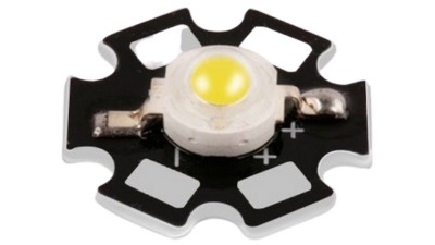 Світлодіод LED на радіаторі 1W 3000-3200K теплий (17128)