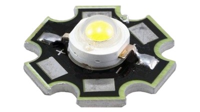 Світлодіод LED на радіаторі 1W 6000-6500K білий (17129)