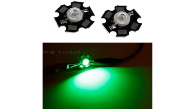 Світлодіод LED на радіаторі 3W 520-525nm зелений (17140)