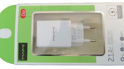 Зарядний пристрій швидка зарядка Maimi 5V 2.1A білий колір (17144)