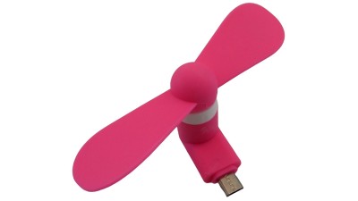 Вентилятор для телефону micro USB рожевий колір (17151)