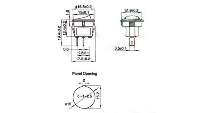Перемикач подвійний KCD11 з водонепроникною кришкою (17184)