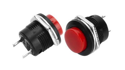 Кнопка без фіксації R13-507 16мм червона (17188)