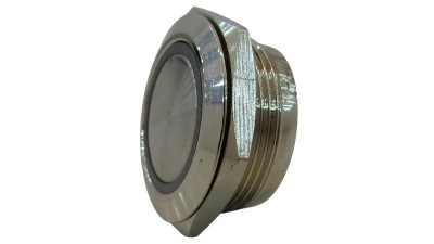 Кнопка антивандальна 22мм жовта без фіксації з підсвіткою 24VDC (17216)