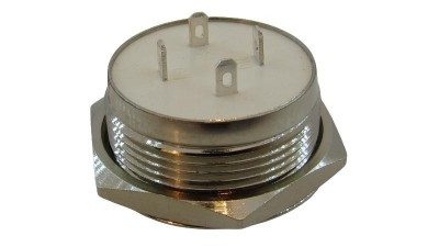 Кнопка антивандальна 22мм жовта без фіксації з підсвіткою 24VDC (17216)