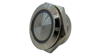 Кнопка антивандальна 19мм жовта без фіксації з підсвіткою 24VDC (17218)