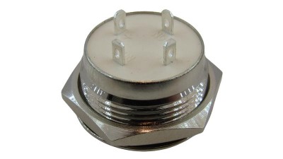 Кнопка антивандальна 19мм жовта без фіксації з підсвіткою 24VDC (17218)