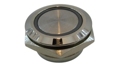 Кнопка антивандальна 19мм жовта без фіксації з підсвіткою 24VDC (17218)