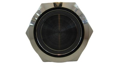 Кнопка антивандальна 19мм жовта без фіксації з підсвіткою 24VDC (17218)