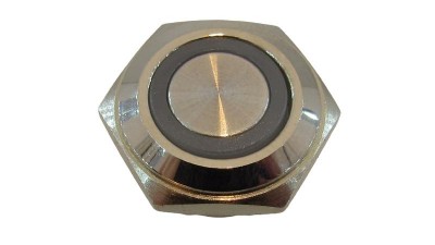 Кнопка антивандальна 16мм синя без фіксації з підсвіткою 24VDC (17219)