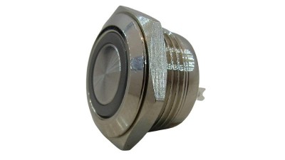 Кнопка антивандальна 16мм синя без фіксації з підсвіткою 24VDC (17219)