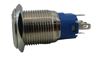 Кнопка антивандальна power 16мм selflock з фіксацією зелена 220VAC (17223)