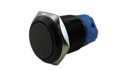 Кнопка антивандальна 16мм чорна без фіксації 220VAC (17224)