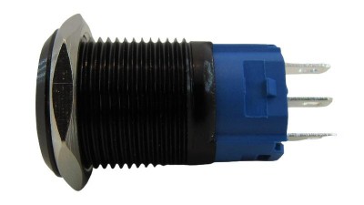 Кнопка антивандальна 16мм чорна без фіксації 220VAC (17224)