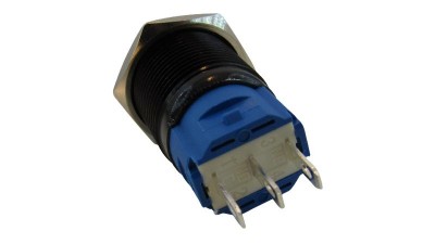 Кнопка антивандальна 16мм чорна без фіксації 220VAC (17224)