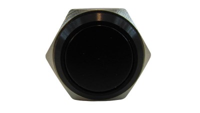 Кнопка антивандальна 16мм чорна selflock з фіксацією 220VAC (17225)