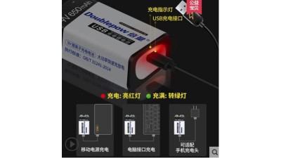 Крона перезаряджаєма від micro usb Doublepow Li-Ion 9V 650mAh (17291)
