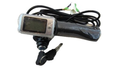 Права ручка газу з дисплеєм і замком запалювання для електровелосипеда 36V (17296)