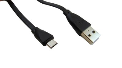 Кабель для зарядки телефону micro usb 20см плоский чорний (17301)