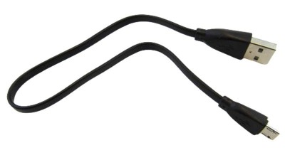 Кабель для зарядки телефону micro usb 20см плоский чорний (17301)