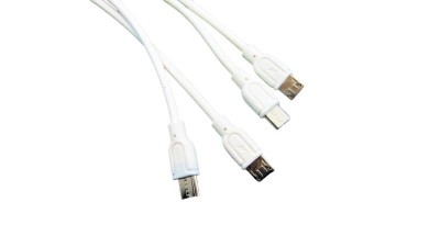 Кабель для зарядки телефону micro usb 4в1 20см білий (17302)