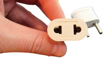 Перехідник під євро для розетки білий 250V 10A (17394)