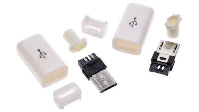 Штекер розбірний micro usb білий для заміни в кабелях (17397)